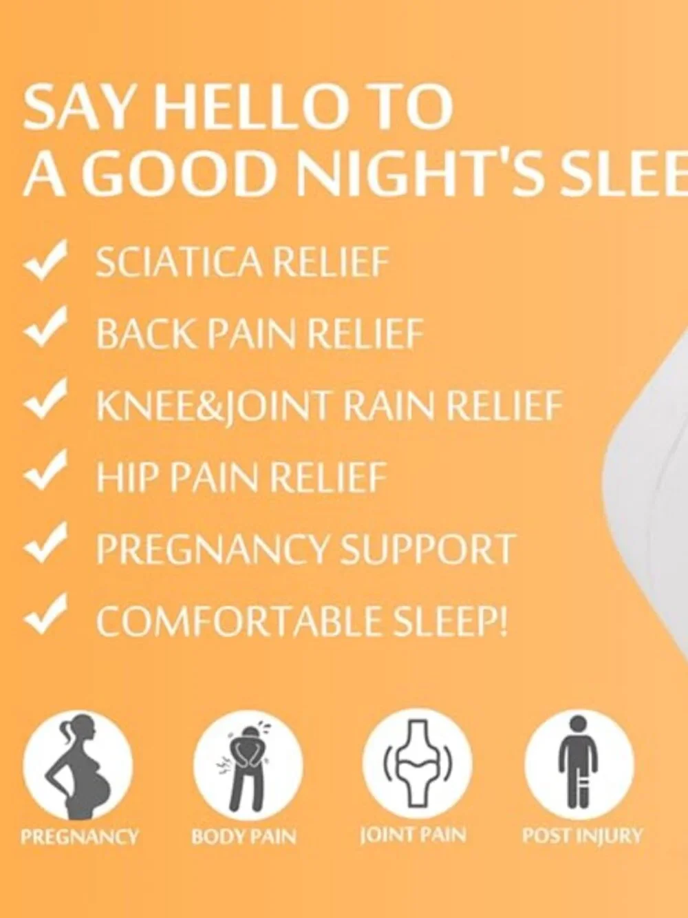 NATUMAX Memory Foam Knee Pillow for Side Sleepers Brand New W/O Tag